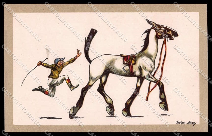 Artist Signed Wr. De May Horse Racing Sport Liqueur Clementine Suisse pc ZG4460 – fronte