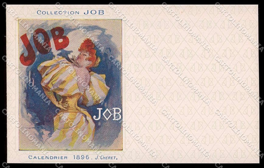 Artist Signed J. Cheret Art Nouveau Collection Job Calendrier 1896 pc ZG4526 – fronte