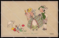 Artist Signed P. Ebner Children Easter Egg M M Vienne serie 651 pc ZG4533 – fronte