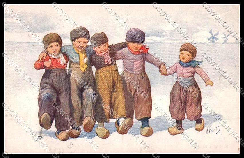 Artist Signed K. Feiertag Dutch Children B K W I 343-2 pc ZG4542 – fronte