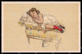 Artist Signed Elda Cenni Girl serie 2088 pc ZG4543 – fronte