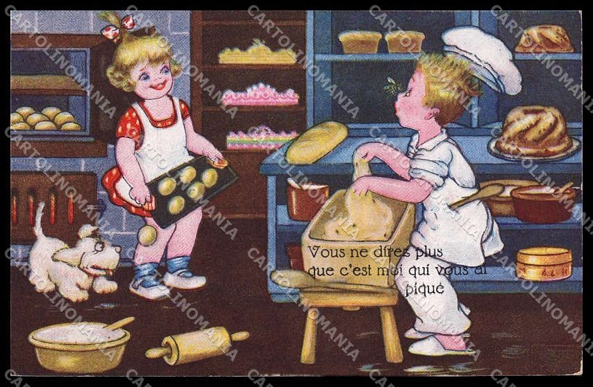Artist Signed Margret Boriss Children Dog Baker Rokat 146 pc ZG4565 – fronte