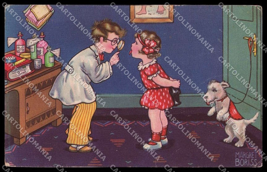 Artist Signed Margret Boriss Children Amag serie 0380 CREASED pc ZG4580 – fronte