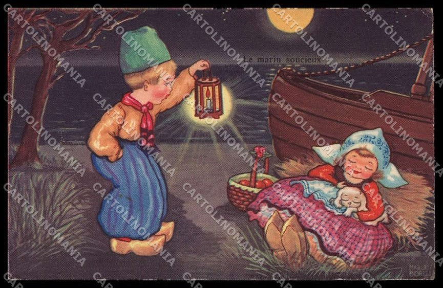 Artist Signed Margret Boriss Dutch Children Amag serie 0319 pc ZG4594 – fronte