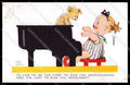 Artist Signed Mabel Lucie Attwell Girl Piano Dog serie 1089 pc ZG4602 – fronte