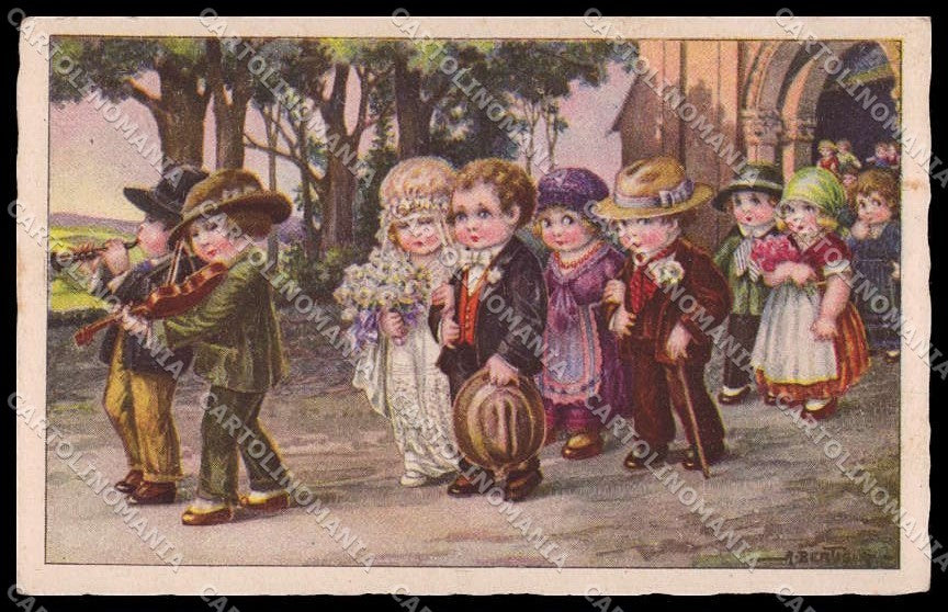 Artist Signed Bertiglia Children Wedding serie 2444 pc ZG4610 – fronte