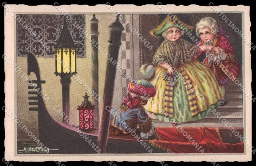 Artist Signed Bertiglia Children Venezia Gondola serie 2455 pc ZG4611 – fronte