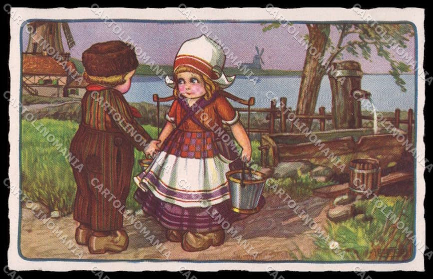 Artist Signed Bertiglia Dutch Children Bambini Degami serie 154 pc ZG4617 – fronte