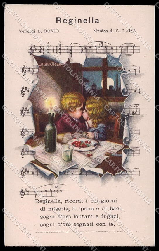 Artist Signed Bertiglia Children Music Sheet Spartito Moon serie 2246 pc ZG4621 – fronte