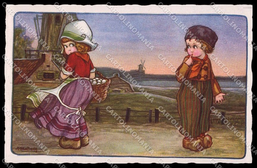 Artist Signed Bertiglia Dutch Children Bambini Degami serie 156 pc ZG4630 – fronte
