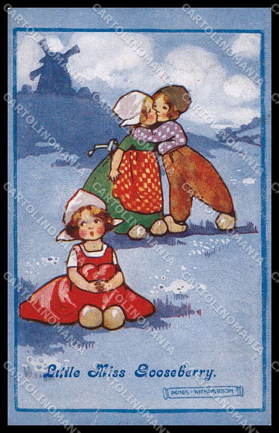Artist Signed Agnes Richardson Dutch Children Bambini WRINKLES pc ZG4642 – fronte
