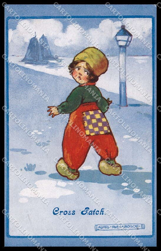 Artist Signed Agnes Richardson Dutch Boy Bambini pc ZG4644 – fronte
