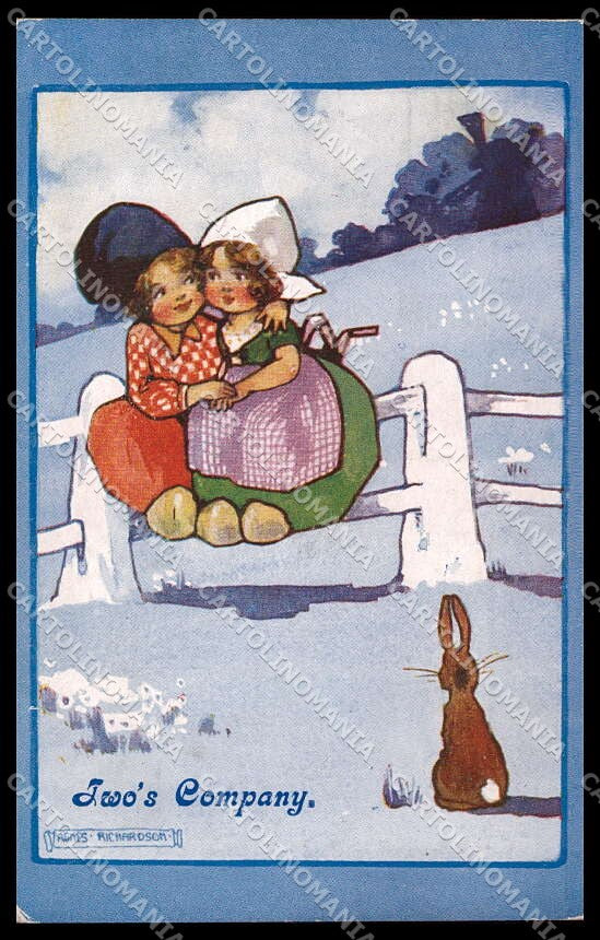 Artist Signed Agnes Richardson Dutch Children Bambini pc ZG4645 – fronte