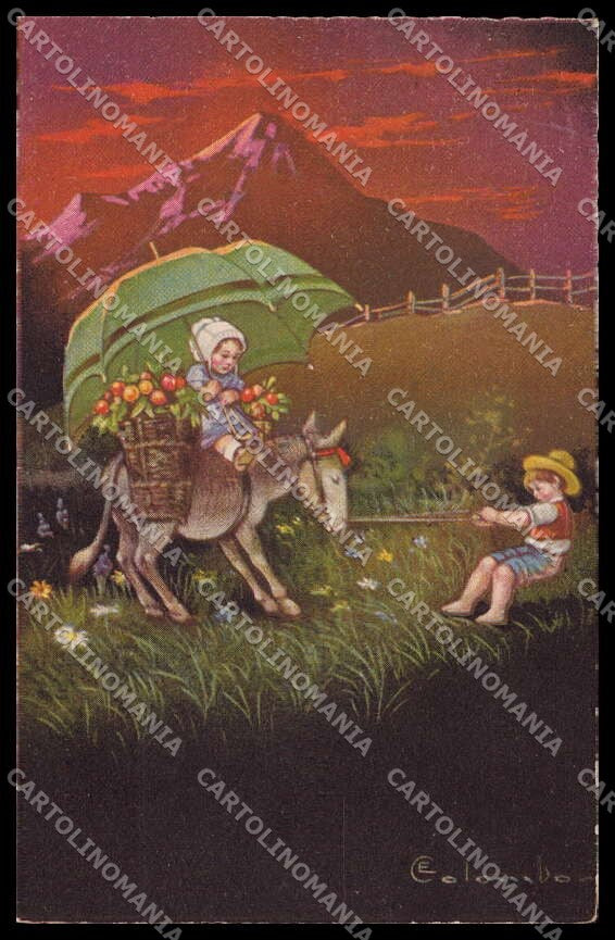 Artist Signed Colombo Children Bambini serie 1743-4 pc ZG4649 – fronte