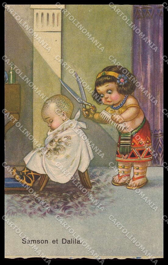 Artist Signed Colombo Children Samson at Dalila Bambini serie 1976-1 pc ZG4653 – fronte