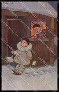 Artist Signed Colombo Children Harlequin Pierrot Bambini serie 1986-3 pc ZG4663 – fronte
