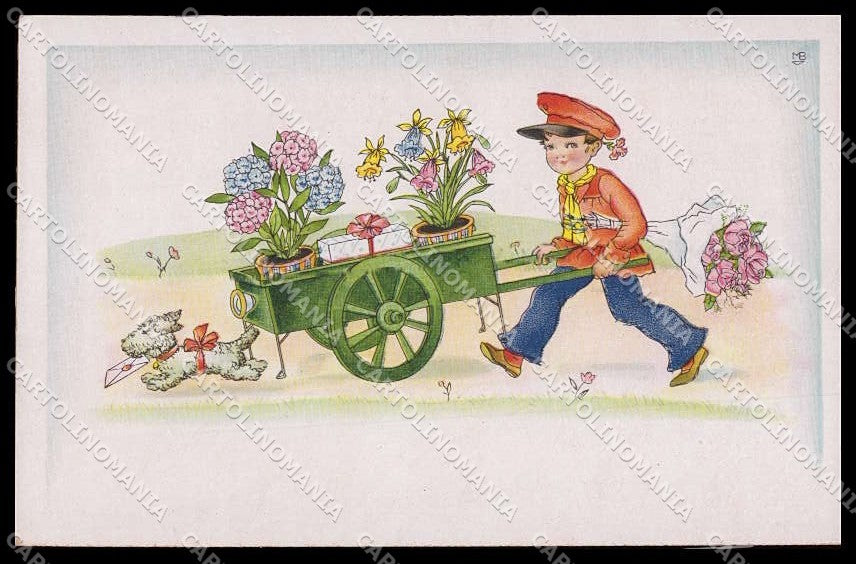 Artist Signed M B Marjolein Bastin ? Boy serie 8522 pc ZG4684 – fronte