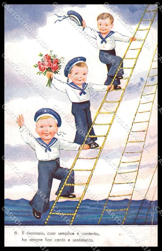 Artist Signed Children Sailors Marinaio EAS serie 22 WRINKLES pc ZG4700 – fronte