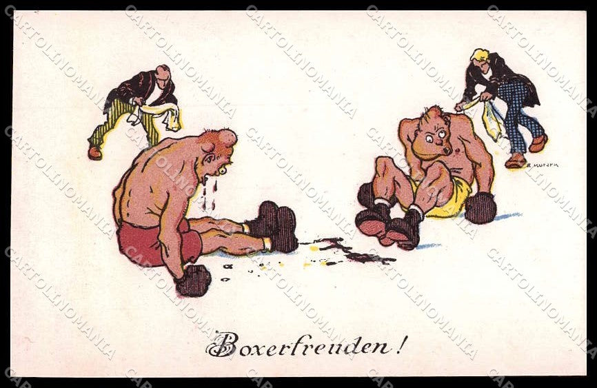 Artist Signed E. Kutzer Boxing Pugilato Boxer serie 620 pc ZG4730 – fronte