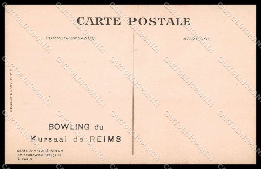 Artist Signed Ch. Naillod Royalty Bowling a Madrid A-4 Kursaal Reims pc ZG4733 – retro