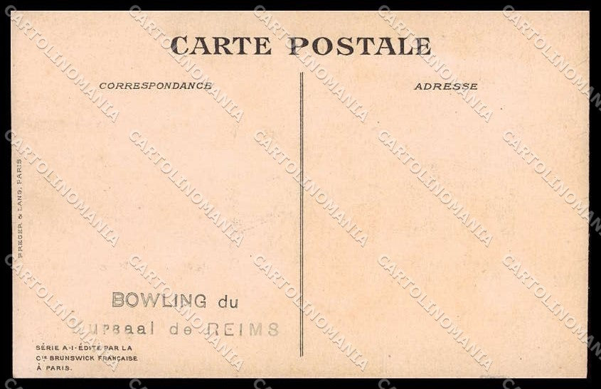 Artist Signed Ch. Naillod Royalty Bowling a Londres A-1 Kursaal Reims pc ZG4734 – retro