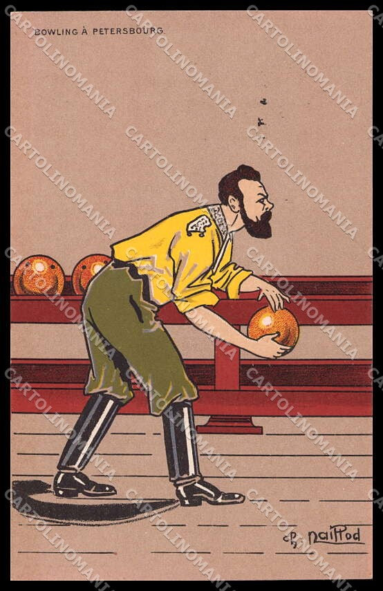 Artist Signed Ch Naillod Royalty Czar Bowling Russia A-3 Kursaal Reims pc ZG4735 – fronte