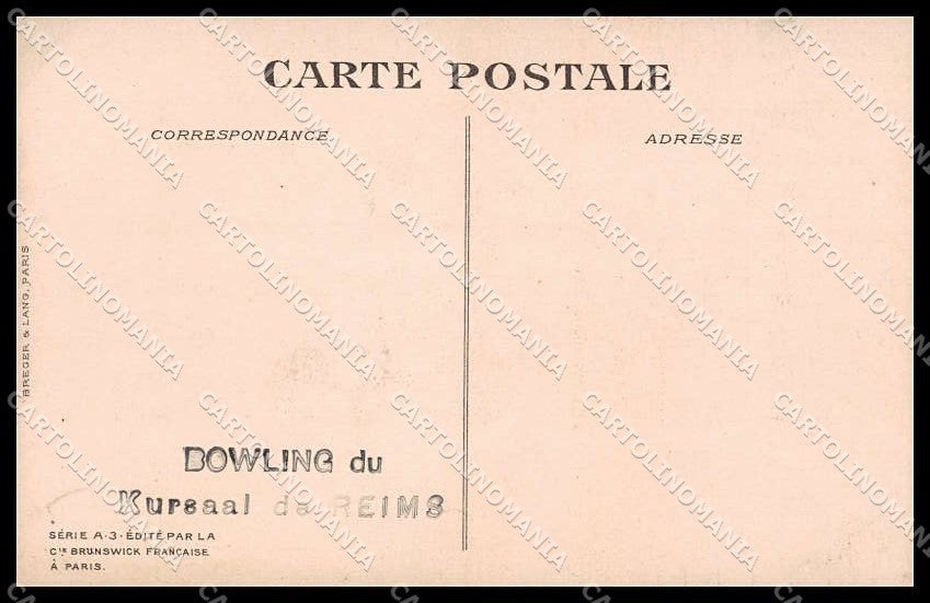 Artist Signed Ch Naillod Royalty Czar Bowling Russia A-3 Kursaal Reims pc ZG4735 – retro