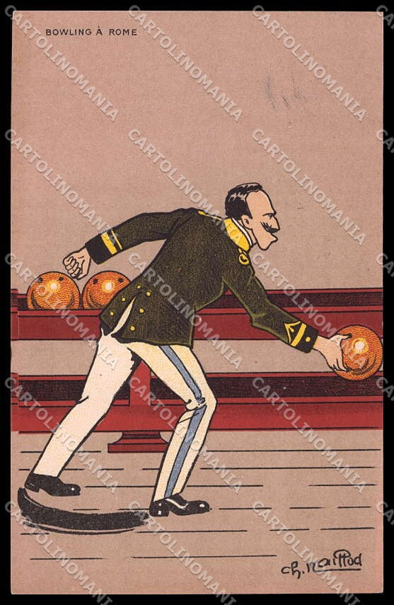 Artist Signed Naillod Royalty Bowling a Roma Savoia A-6 Kursaal Reims pc ZG4736 – fronte
