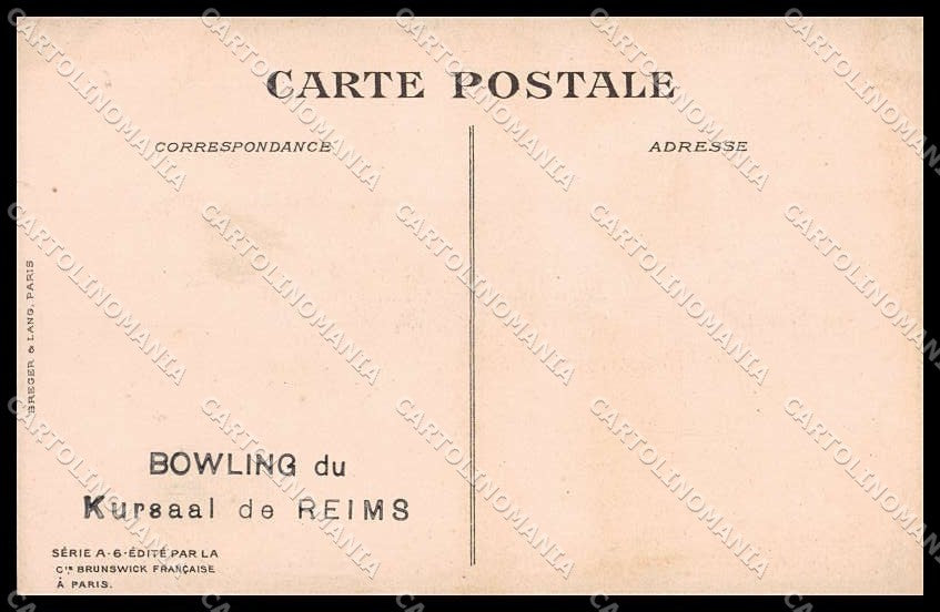Artist Signed Naillod Royalty Bowling a Roma Savoia A-6 Kursaal Reims pc ZG4736 – retro