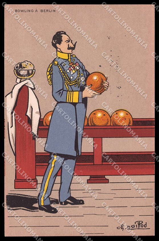 Artist Signed Naillod Royalty Bowling Berlin Kaiser A-2 Kursaal Reims pc ZG4737 – fronte