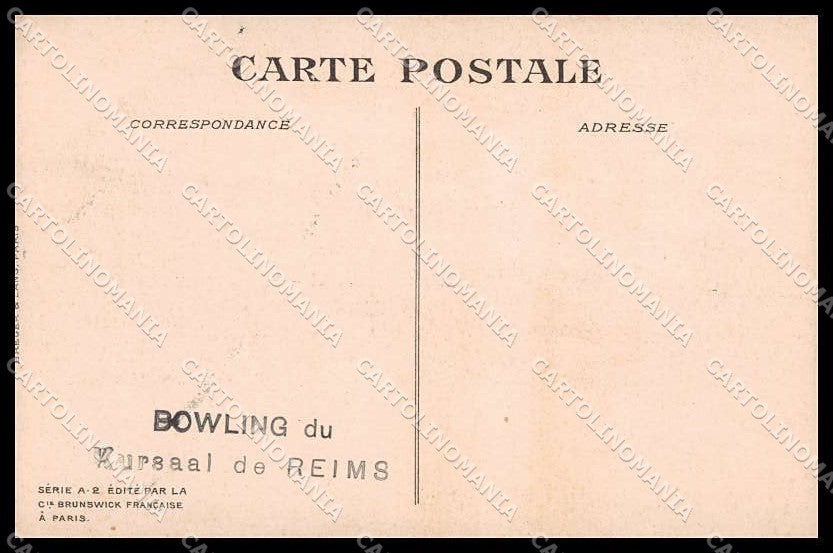 Artist Signed Naillod Royalty Bowling Berlin Kaiser A-2 Kursaal Reims pc ZG4737 – retro