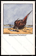 Artist Signed E. Schonleber Belgisches Fischerboot serie 238-3833 pc ZG4744 – fronte