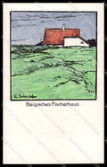 Artist Signed E. Schonleber Belgisches Fischerhaus serie 238-3837 pc ZG4747 – fronte