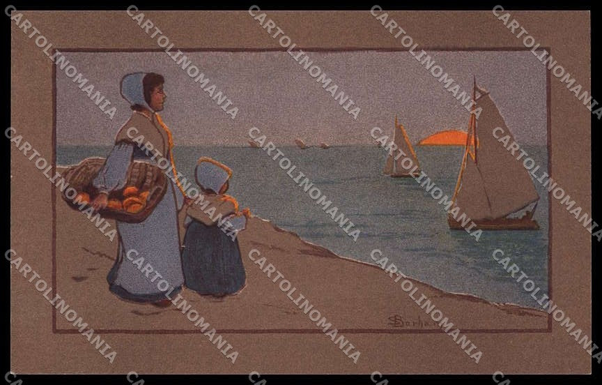 Artist Signed Barham Lady and Child M M Vienne serie 211 pc ZG4821 – fronte