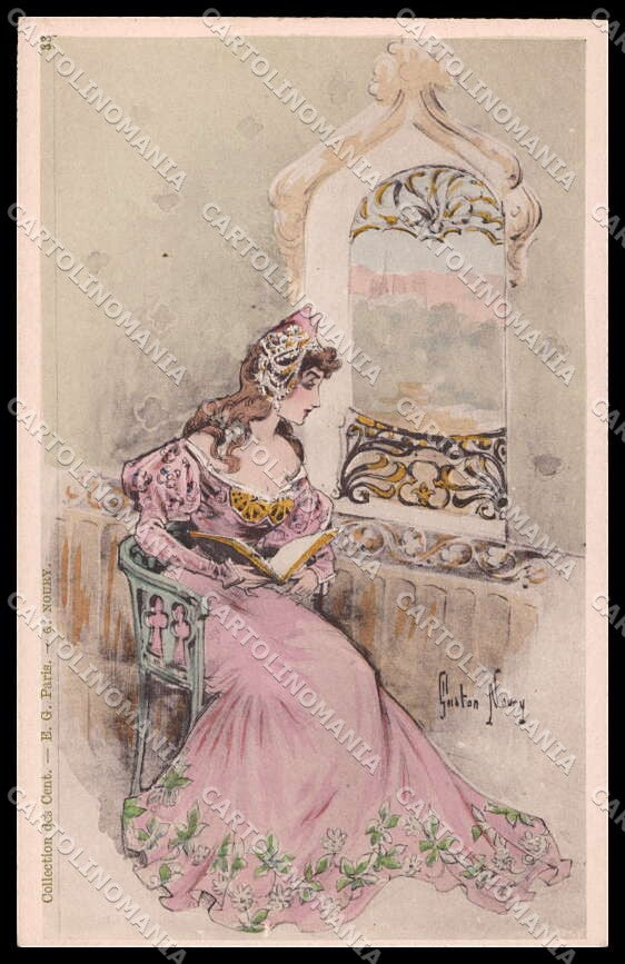 Artist Signed G. Noury Lady Art Nouveau Collection des Cent 33 pc ZG4827 – fronte