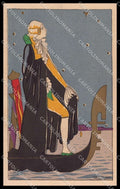 Artist Signed Scattina Art Deco Pierrot Venezia Sborgi pc ZG4841 – fronte