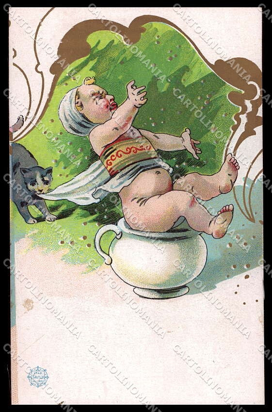 Artist Signed Child Bambino Chamber Pot Vaso da Notte pc ZG4887 – fronte