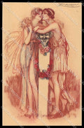 Artist Signed L. A. Mauzan Romantic Couple serie 248-2 pc ZG4895 – fronte