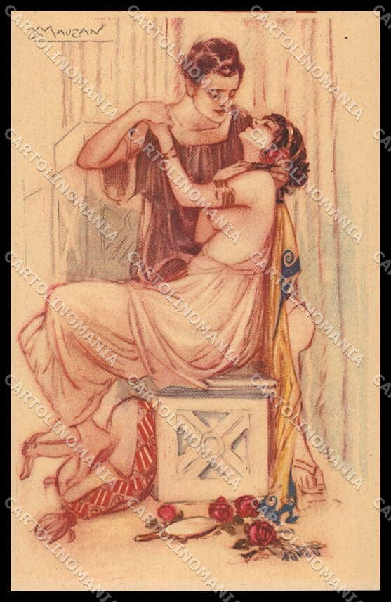 Artist Signed L. A. Mauzan Romantic Couple serie 248-5 pc ZG4897 – fronte