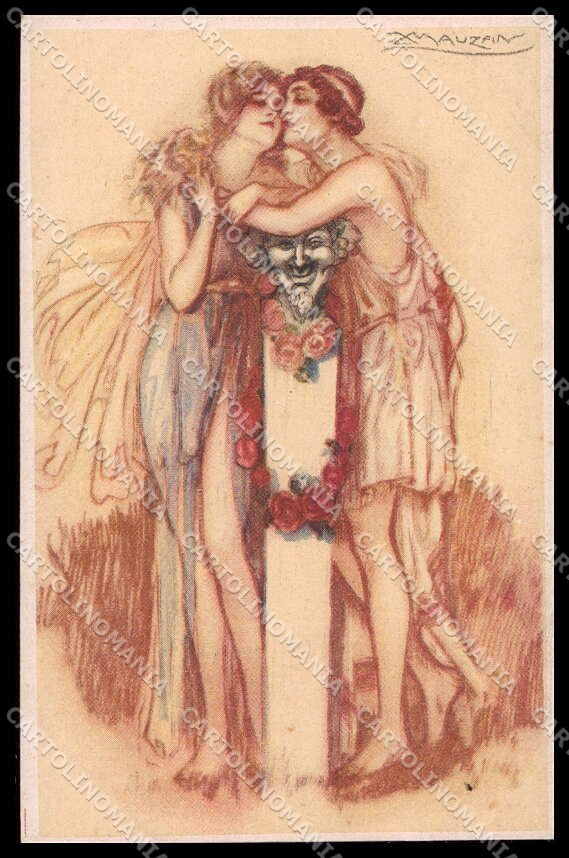 Artist Signed L. A. Mauzan Romantic Couple serie 248-2 pc ZG4901 – fronte