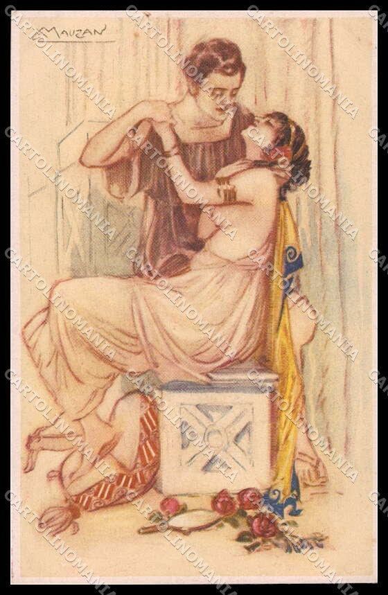 Artist Signed L. A. Mauzan Romantic Couple serie 248-5 pc ZG4904 – fronte