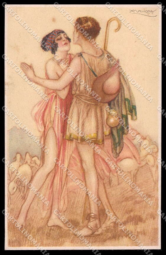 Artist Signed L. A. Mauzan Romantic Couple serie 248-6 pc ZG4905 – fronte
