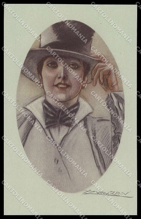 Artist Signed L. A. Mauzan Glamour Fashion Lady Mode serie 279-4 pc ZG4906 – fronte
