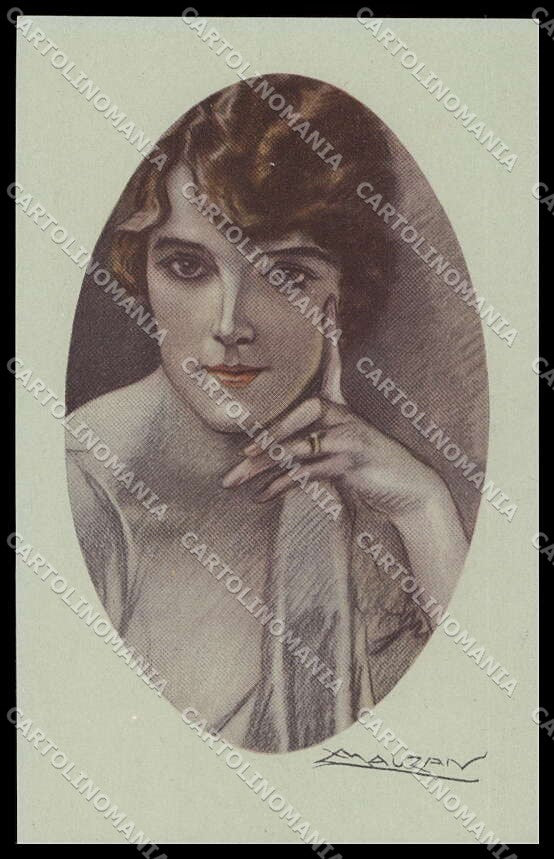 Artist Signed L. A. Mauzan Glamour Fashion Lady Mode serie 279-6 pc ZG4907 – fronte