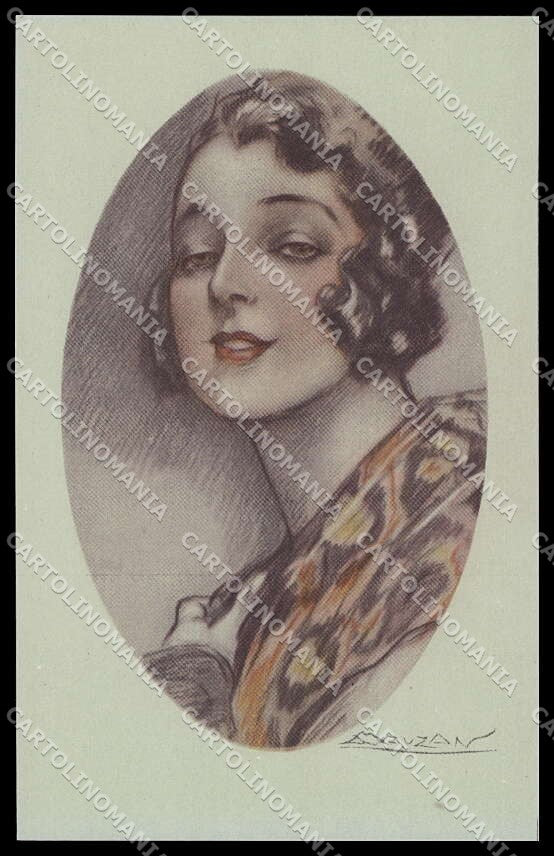 Artist Signed L. A. Mauzan Glamour Fashion Lady Mode serie 279-5 pc ZG4908 – fronte