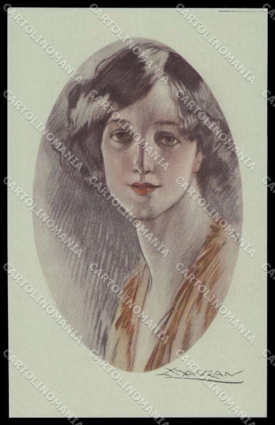 Artist Signed L. A. Mauzan Glamour Fashion Lady Mode serie 279-2 pc ZG4910 – fronte