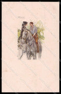 Artist Signed L. A. Mauzan Romantic Couple Horse serie 395M-1 pc ZG4924 – fronte