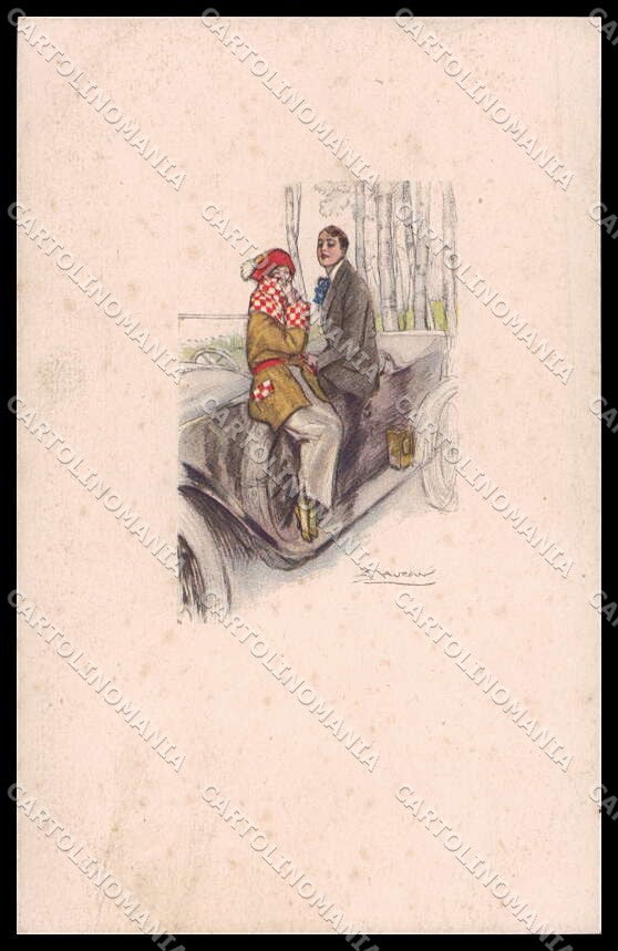 Artist Signed L. A. Mauzan Romantic Couple serie 395M-3 pc ZG4926 – fronte