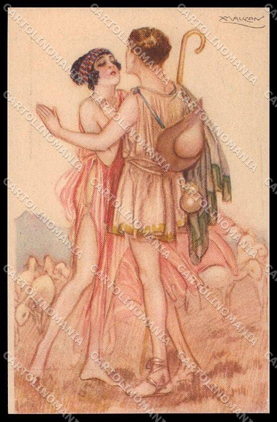 Artist Signed L. A. Mauzan Romantic Couple serie 248-6 pc ZG4930 – fronte