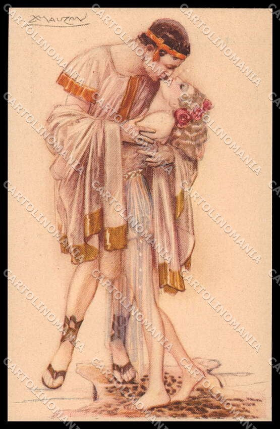 Artist Signed L. A. Mauzan Romantic Couple serie 248-3 pc ZG4931 – fronte
